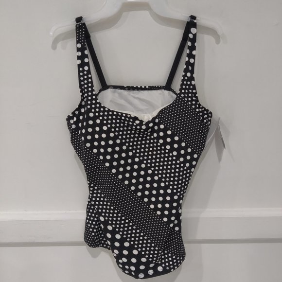 NWT Lands' End Women's Modest Square Neck Underwire Tankini Size 6 $75 DD831 - Picture 1 of 2